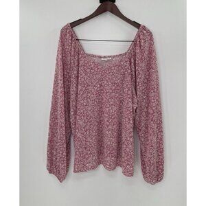Studio‎ B By Bobeau Plus Size Floral Puff Sleeve Blouse Size 3x Boho Peasant